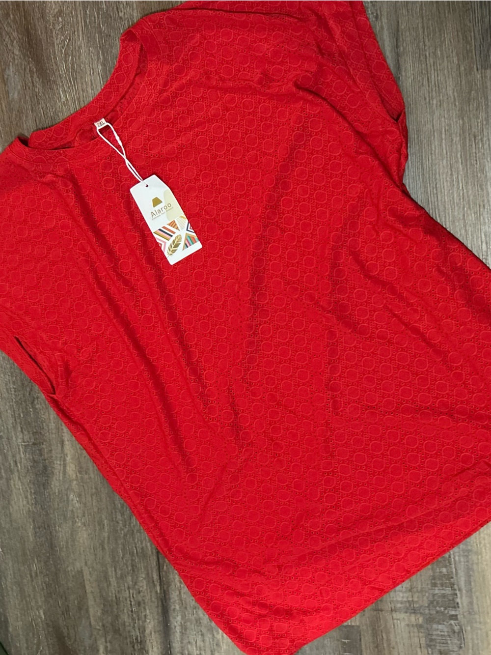 Bright Red Textured Sleeveless Top